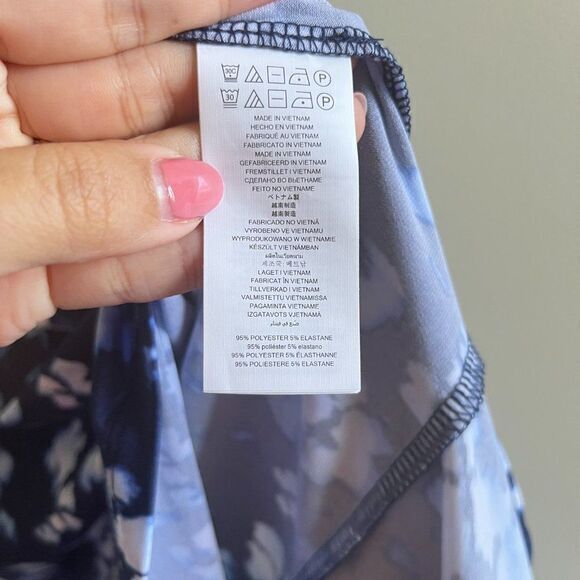 NEW Michael Michael Kors Ikat Poppy Flounce Navy Dress Short Sleeve Womens Sz S - Picture 7 of 10